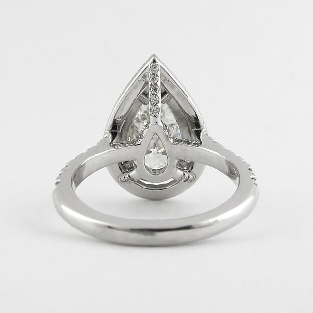 2.0ct Double Halo Pear Cut 925 Sterling Silver Engagement Ring shine of diamond
