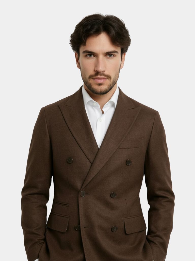 Dark Brown Garbadine Suit - CAAYWORLD CAAYWORLD