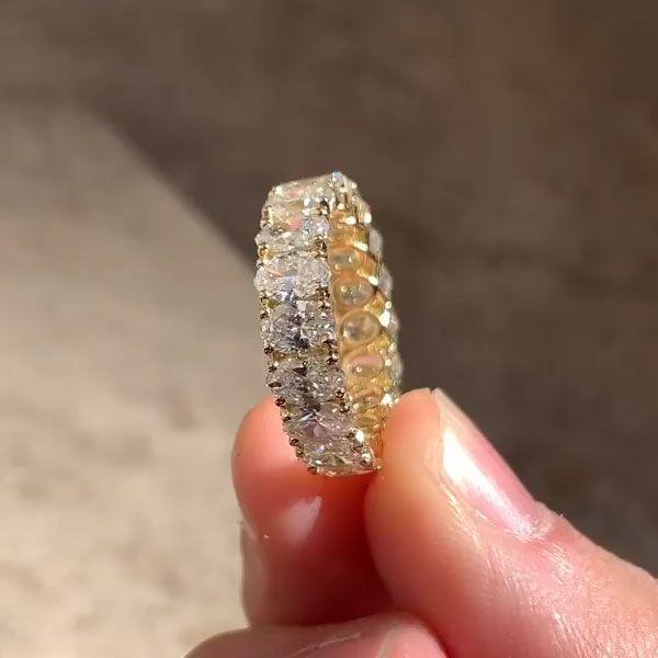 Oval Cut Eternity Anniversary Wedding Band Shineofdiamond