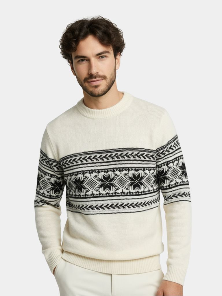 100% Wool Fair Isle Pullover Sweater Jumper - CAAYWORLD CAAYWORLD