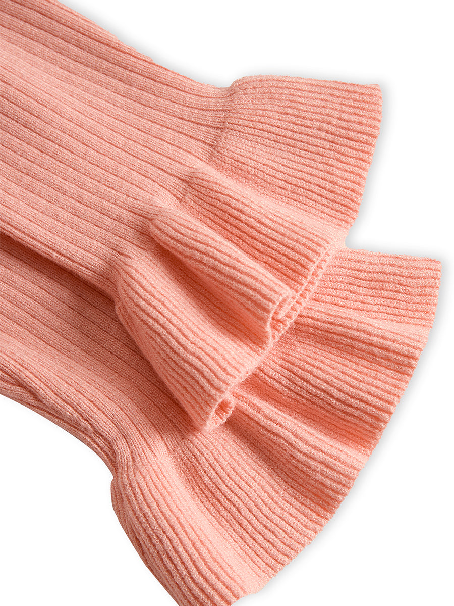 Sweetheart Ruffle Hem Ribbed Knit Mini Dress SN