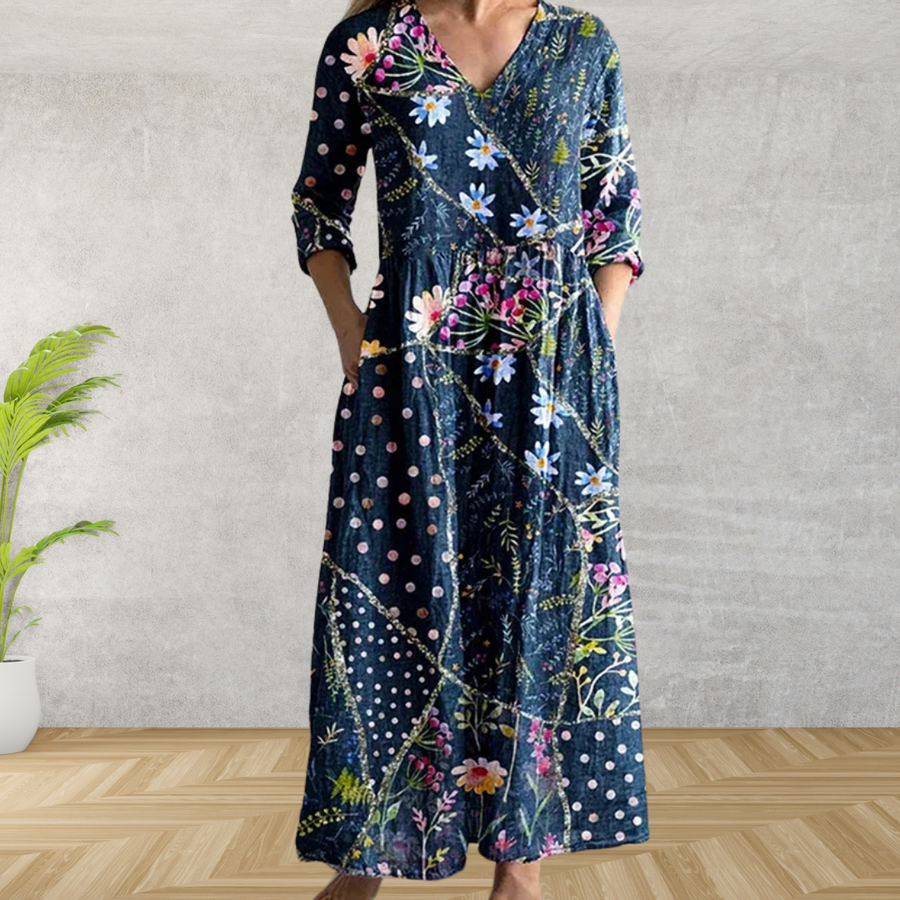 Yulya™ | Elegant Floral Midi Dress