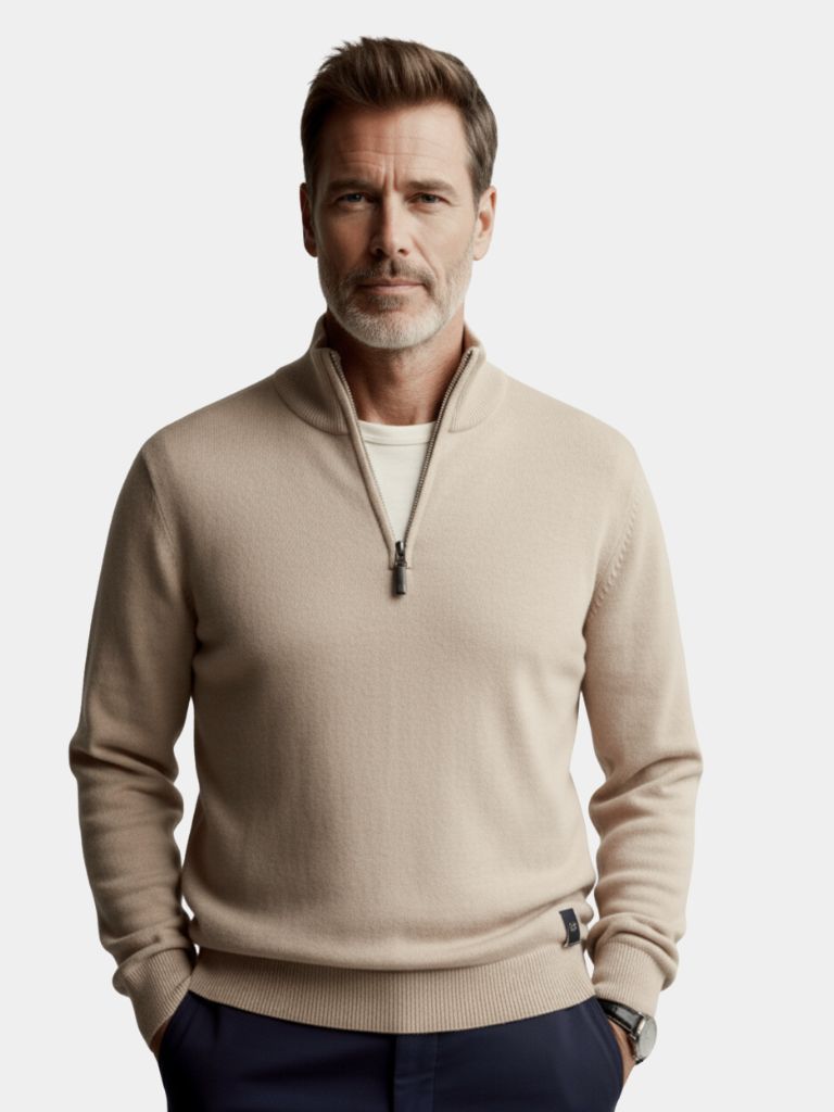 Half Zip Knitwear Solid Color Cardigan Sweater - CAAYWORLD CAAYWORLD