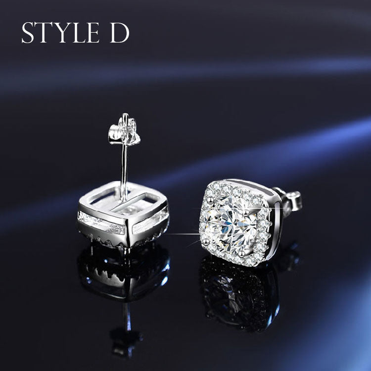 Moissanite Sterling Silver Earrings For Women shine of diamond