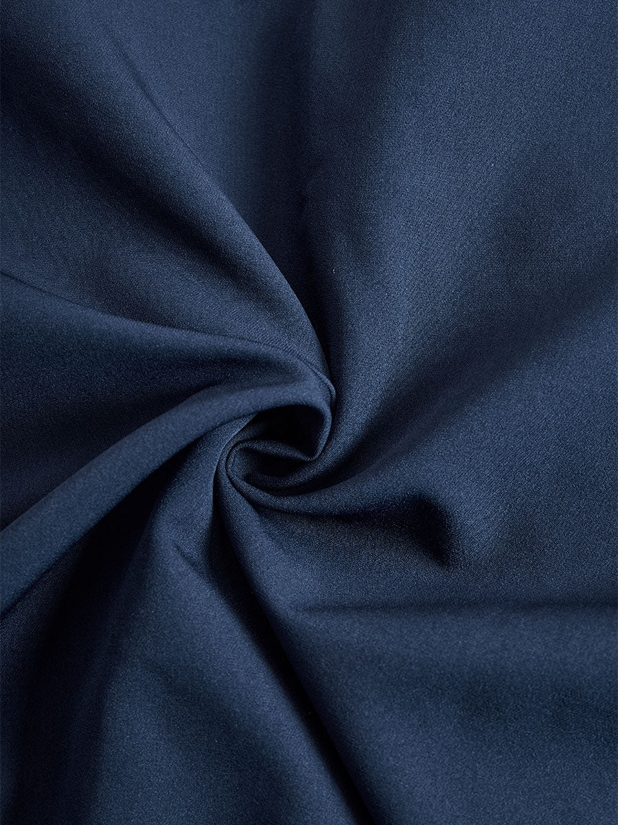Elegant Navy Blue Tailored Fit Flared Coat Dress SN