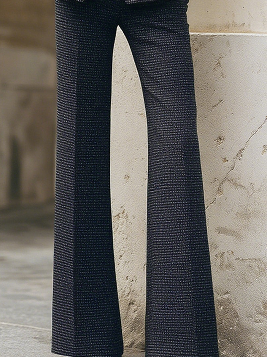 Midnight Blue Textured Double-Breasted Suit ZJ