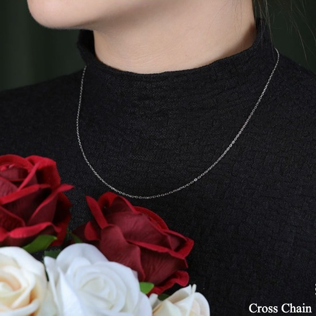 Simple Design Cross and Box Chain Sterling Silver Necklace Carly Jewelry