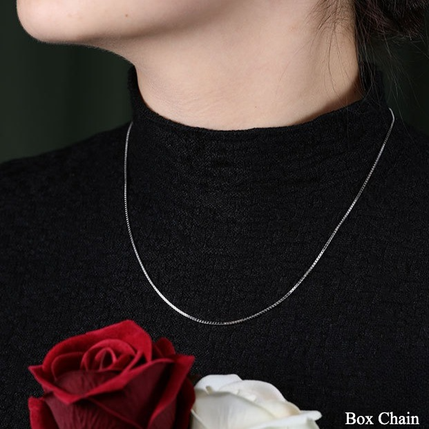 Simple Design Cross and Box Chain Sterling Silver Necklace Carly Jewelry