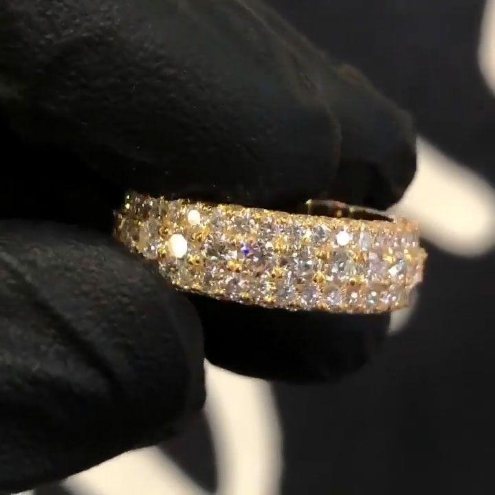 Micro Paved Setting Eternity Sterling Silver Wedding Band Shineofidamond
