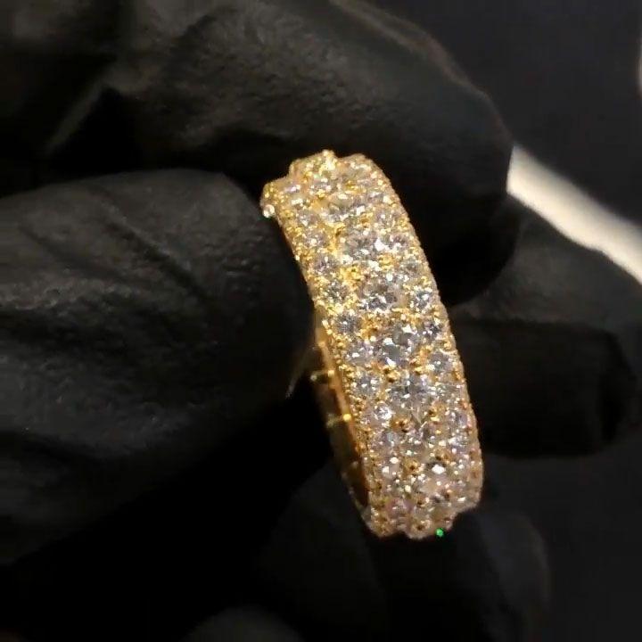 Micro Paved Setting Eternity Sterling Silver Wedding Band Shineofidamond