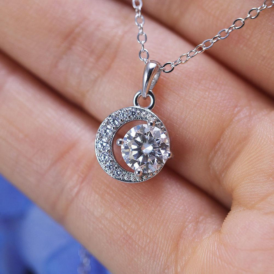 Unique Design Star Moon Moissanite Necklace Shine of Diamond