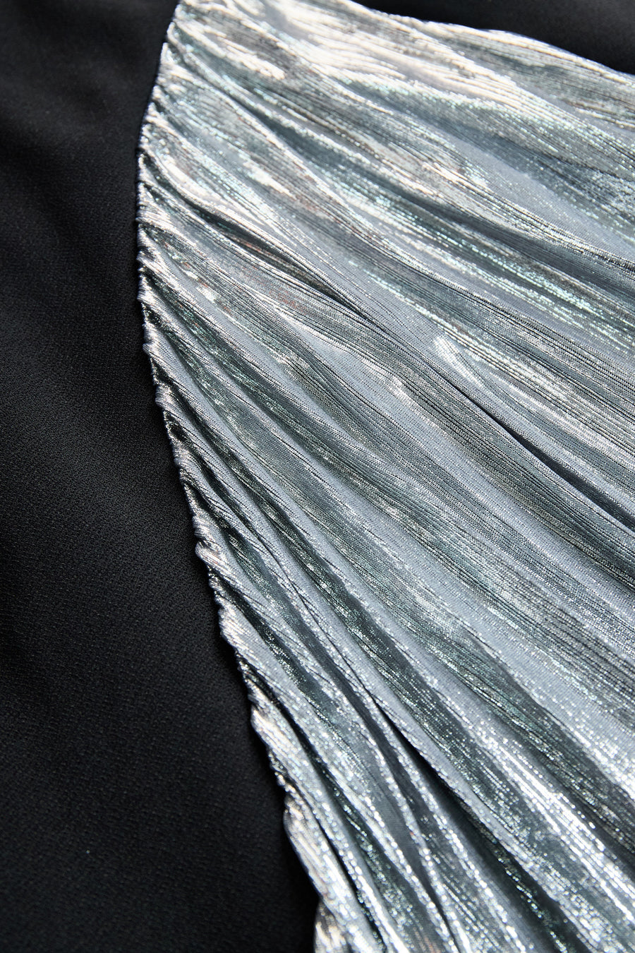 Elegant Tuxedo-Inspired Silver Slit Gown HWT