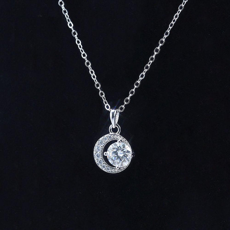 Unique Design Star Moon Moissanite Necklace Shine of Diamond