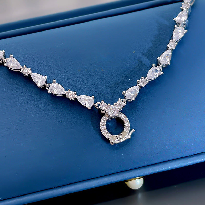 Abstract Arrangement Multi Cut Tennis Necklace For Women shine of diamond