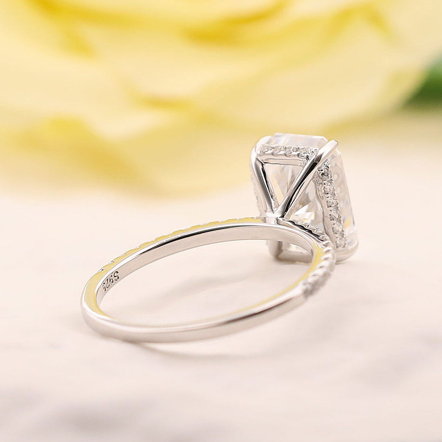 Noble Radiant Cut 3PC Wedding Bridal Set in Sterling Silver shineofdiamond