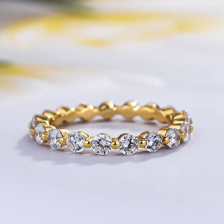 3PC Oval Cut Sterling Silver Bridal Set In Golden Tone Shine of Diamond