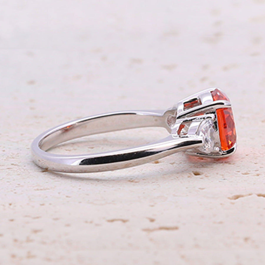 2.0CT Round Cut Three Stone Sterling Silver Engagement Ring(Multi Color available) shine of diamond