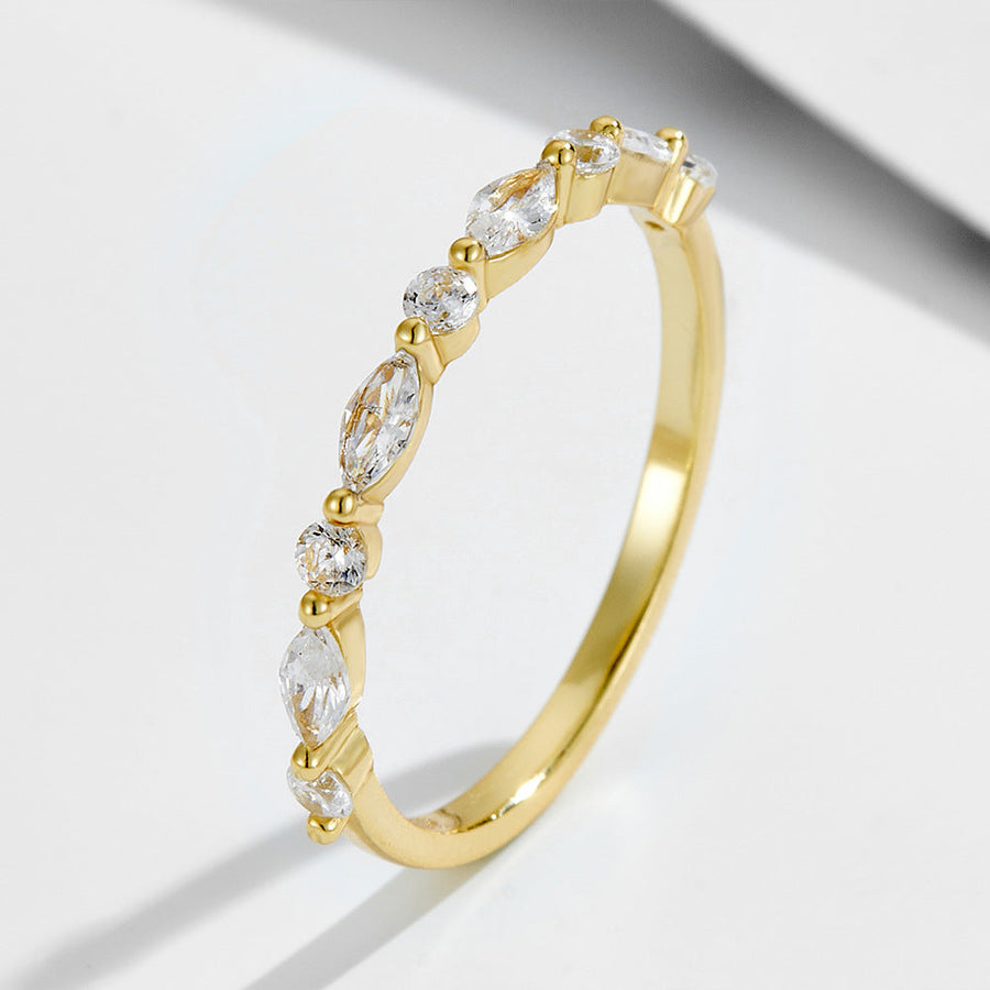 Half Eternity Wedding Band in sterling silver Shine of Diamond