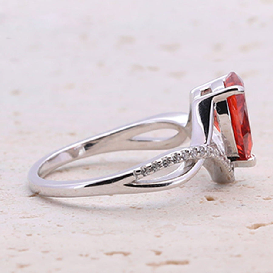 Pear Cut Twisted band Engagement Ring  (Multi Color Available) shine of diamond