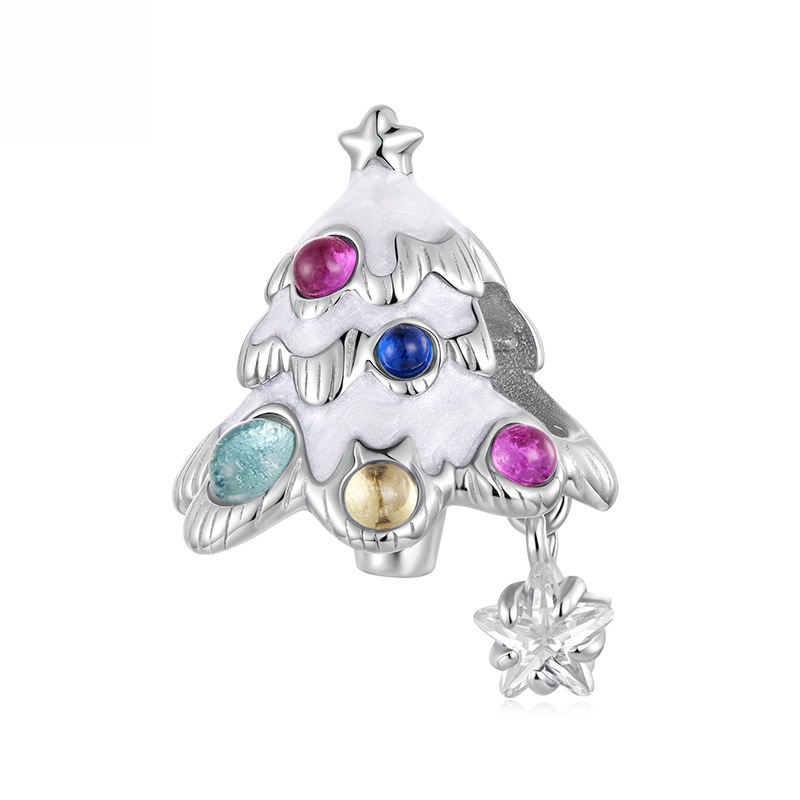 Christmas Themed 925 Sterling Silver Charms for Bracelets & Necklace Shine of Diamond