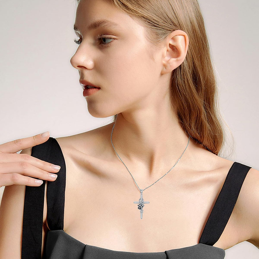 Selina™ | Paw Cross Pendant Necklace