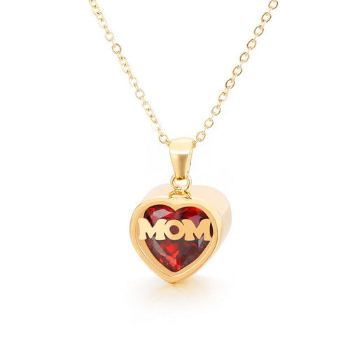 Personalized  Heart Cut Pendant Necklace For Mom Dazzleyesjewelry