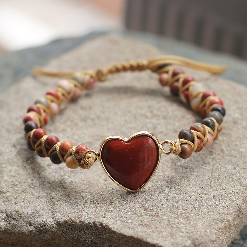 Bohemian Multi-Stone Woven Bracelet – Adjustable Natural Gemstone Shine of Diamond