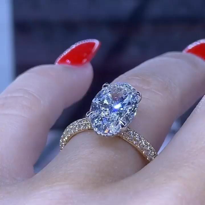 3.5ct Oval Cut Eternity Sterling Silver Engagement Ring shineofdiamond