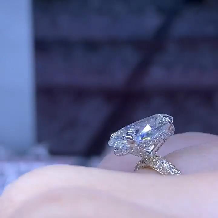 3.5ct Oval Cut Eternity Sterling Silver Engagement Ring shineofdiamond