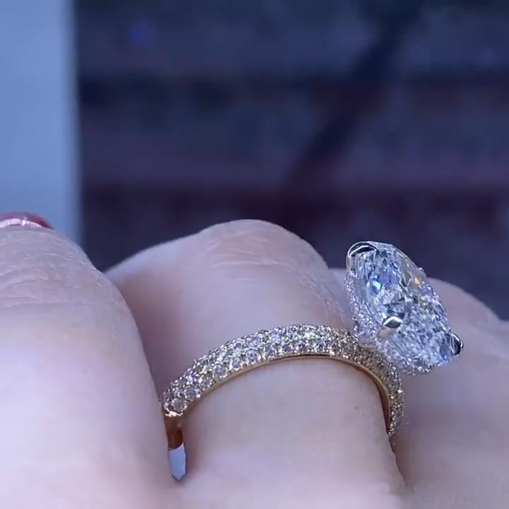 3.5ct Oval Cut Eternity Sterling Silver Engagement Ring shineofdiamond