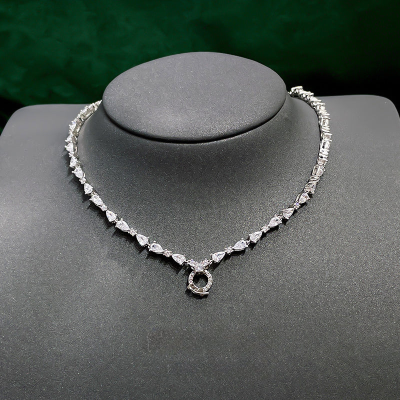 Abstract Arrangement Multi Cut Tennis Necklace For Women shine of diamond