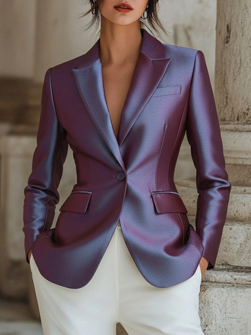 Iridescent Satin Tailored Blazer MLZ