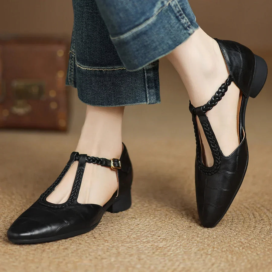 Brielle™ | Retro-Inspired Braided Strap Sandals