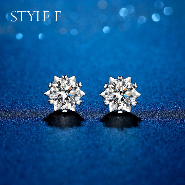 Moissanite Sterling Silver Earrings For Women shine of diamond