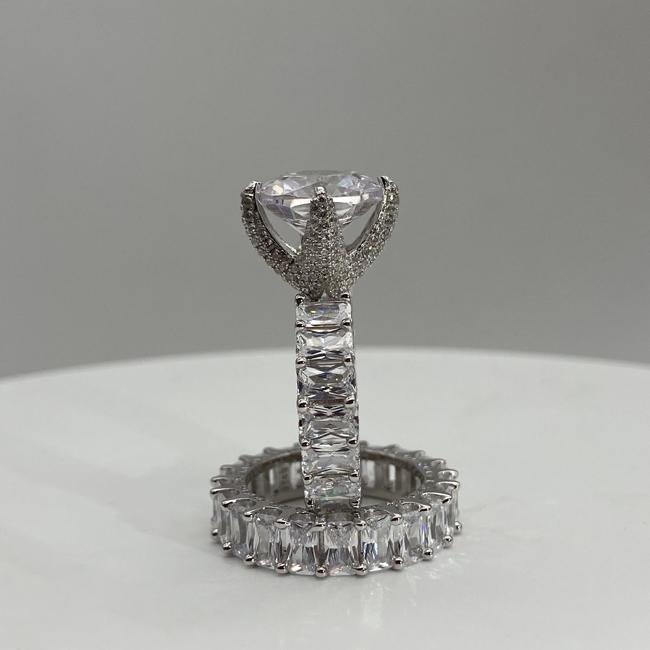 13.0ct Handmade Cushion Cut Eternity Sterling Silver Bridal Set Shineofdiamond