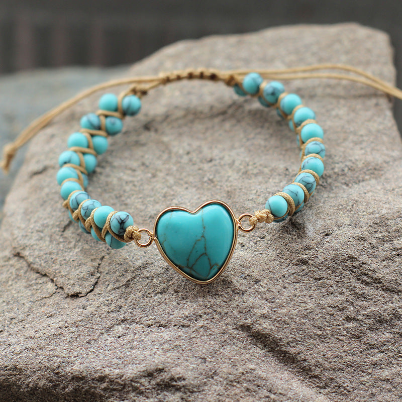 Bohemian Multi-Stone Woven Bracelet – Adjustable Natural Gemstone Shine of Diamond