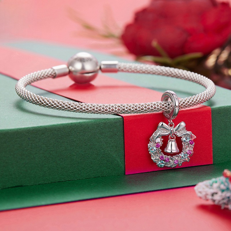 Christmas Themed 925 Sterling Silver Charms for Bracelets & Necklace Shine of Diamond