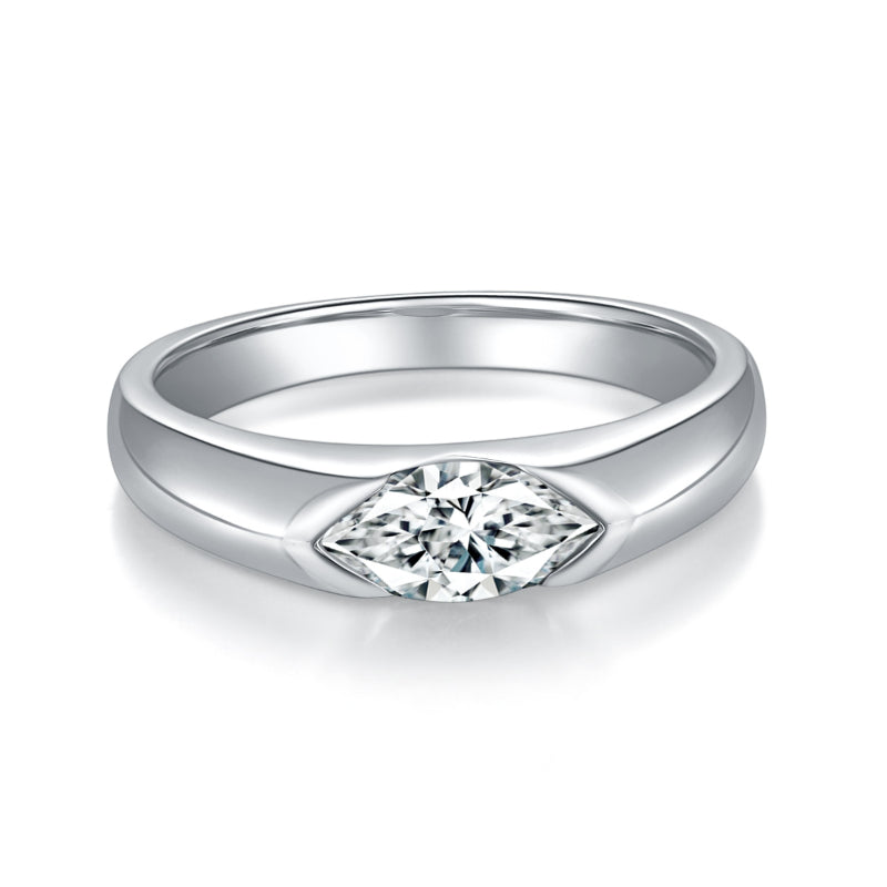 Marquise Cut 1.0ct Men &Women Moissanite Wedding Band shine of diamond