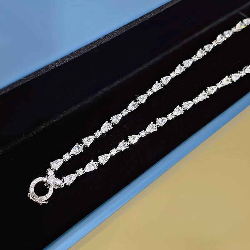 Abstract Arrangement Multi Cut Tennis Necklace For Women shine of diamond