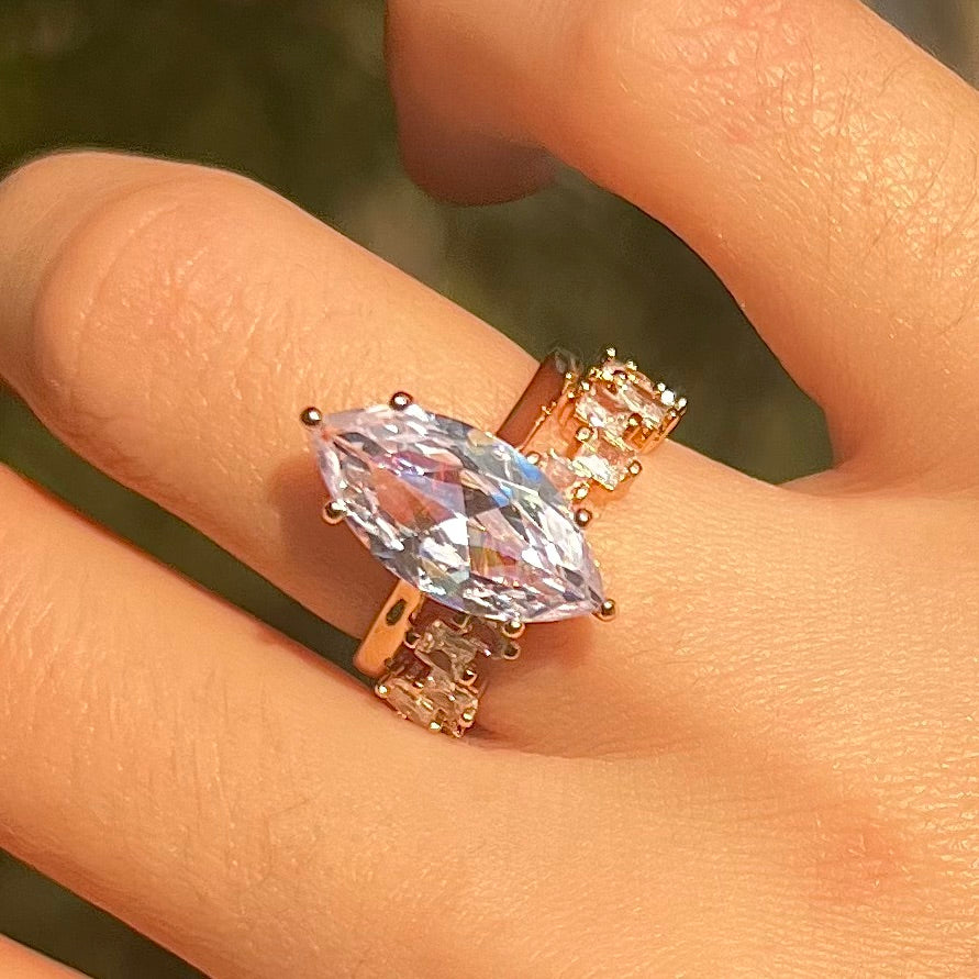 Vintage Marquise Cut Bridal Set In Sterling Silver Shine of Diamond