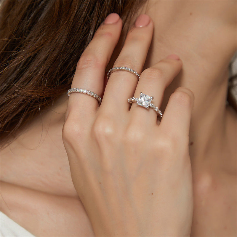 Eternity Round Cut Wedding Band In Sterling Silver Shineofdiamond