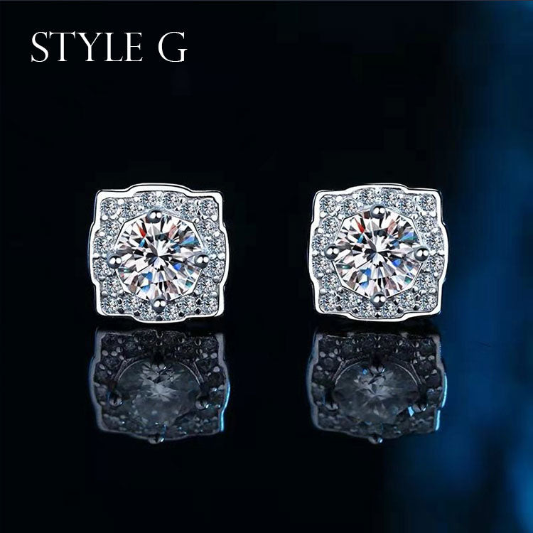 Moissanite Sterling Silver Earrings For Women shine of diamond