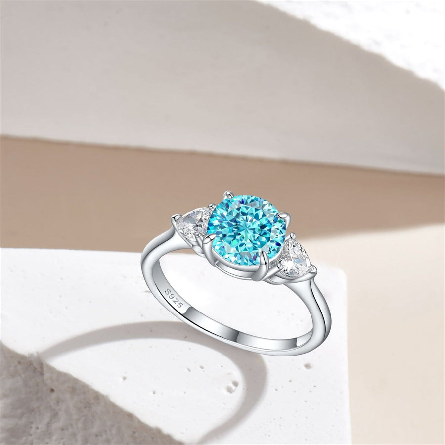 2.0CT Round Cut Three Stone Sterling Silver Engagement Ring(Multi Color available) shine of diamond