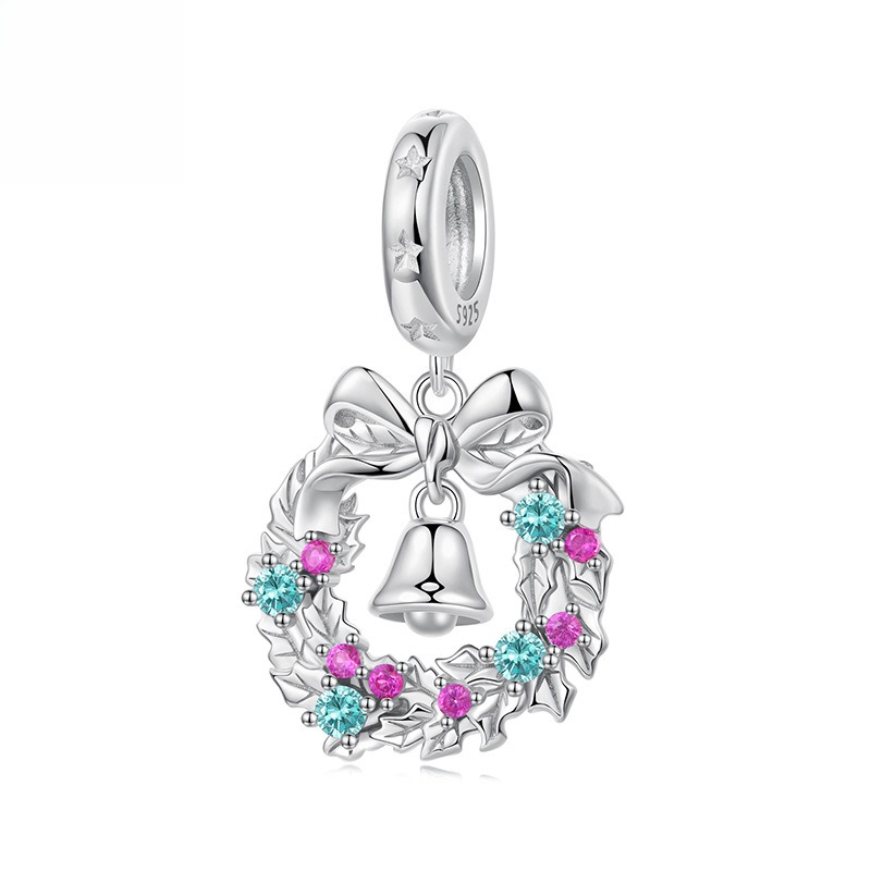 Christmas Themed 925 Sterling Silver Charms for Bracelets & Necklace Shine of Diamond