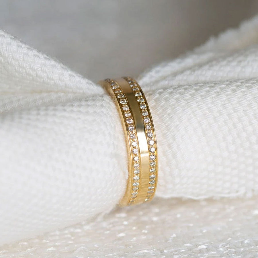Classic 4mm Golden Tone Wedding Band In Sterling Silver Shineofdiamond