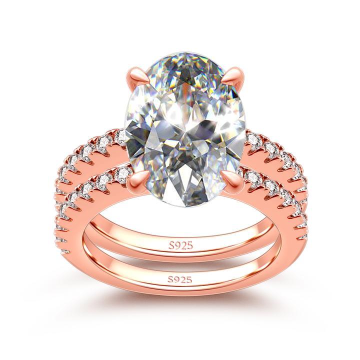 Classic 5.0 Carat Oval Cut Wedding Bridal Set in Sterling Silver Shineofdiamond