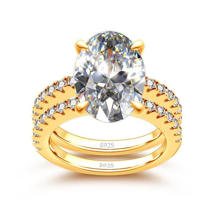 Classic 5.0 Carat Oval Cut Wedding Bridal Set in Sterling Silver Shineofdiamond