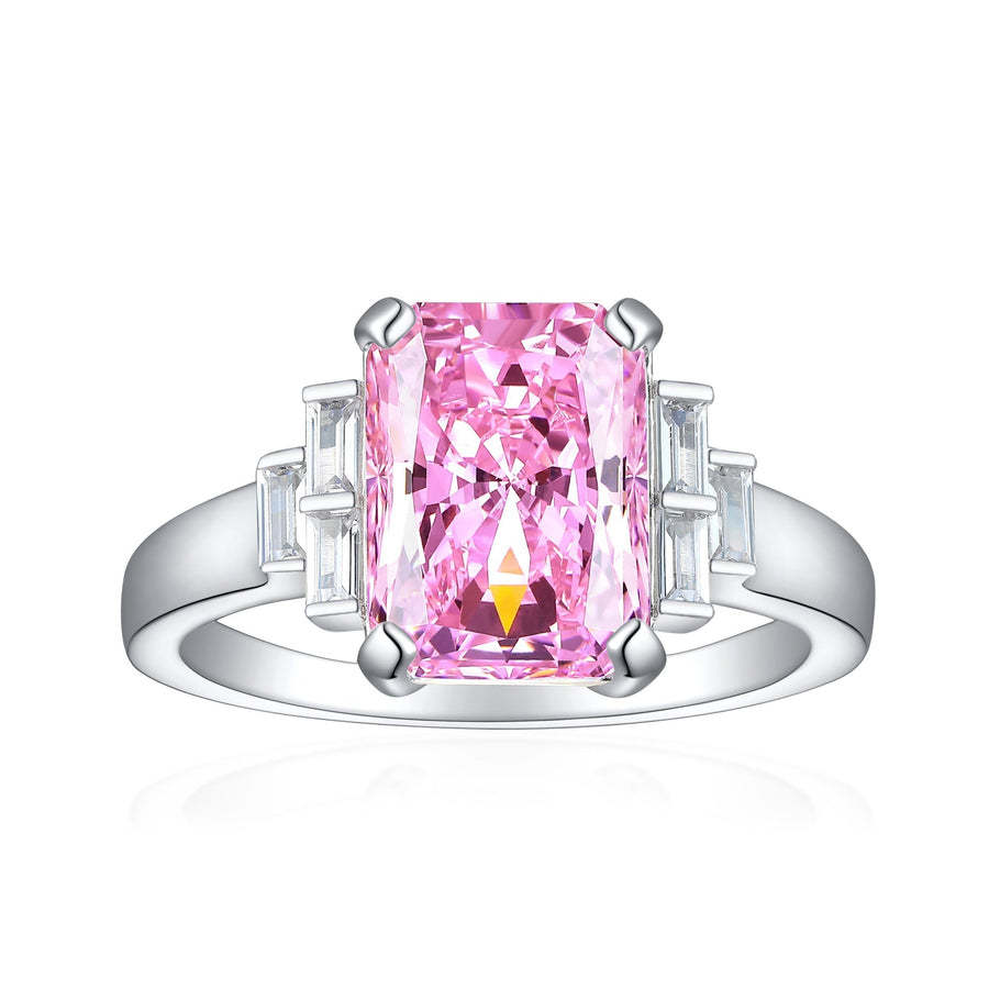 4.0CT. Radiant Cut Sterling Silver Engagement Ring (Multi Color Available) shine of diamond