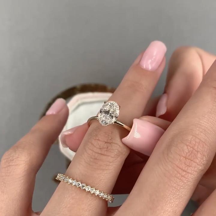 Oval Cut Stack 3pcs Wedding Bridal Set in Sterling Silver shineofdiamond