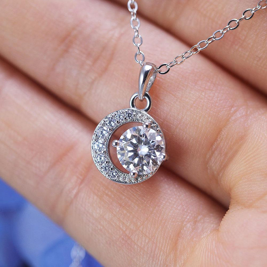 Unique Design Star Moon Moissanite Necklace Shine of Diamond